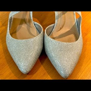 Silver sparkly high heels